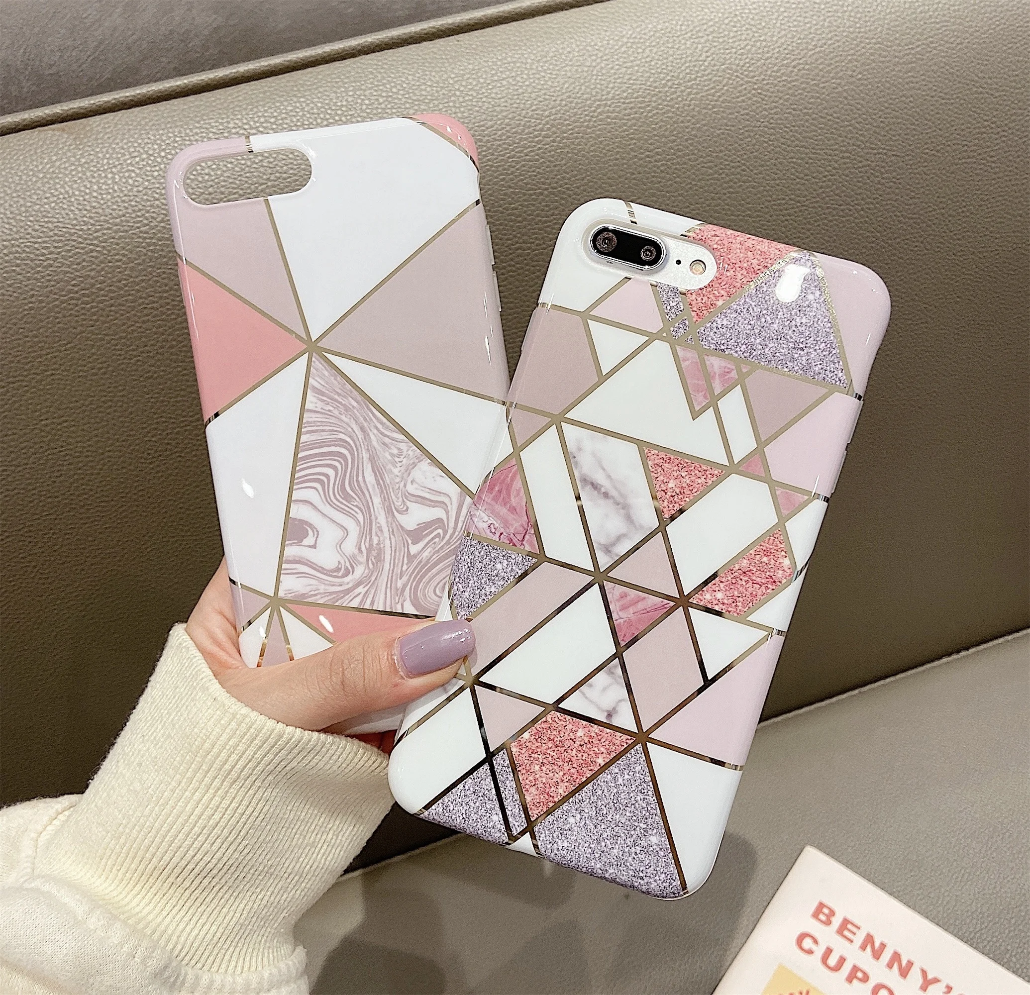 Чехол для телефона с геометрическим мрамором iphone 7 6 8 6s Plus X XR XS Max 11 11Pro 10 11ProMax