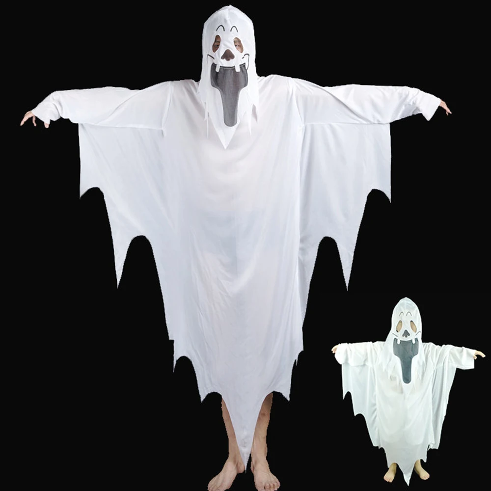 Костюм на Хэллоуин для взрослых и детей привидение украшение одежда страшное