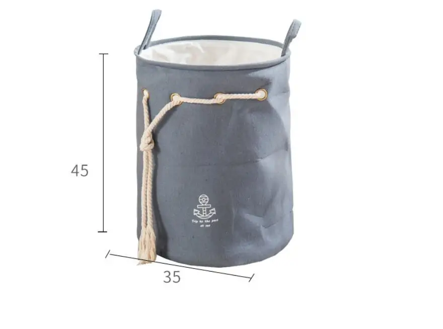 

Thick double layer anchor Laundry Hamper Clothes Storage Baskets Home decoration storage barrel kids toy organizer basket