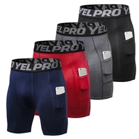 4 packs men compression shorts active workout underwear with pocket mens running shorts 4 pcs set quick dry breathable shorts