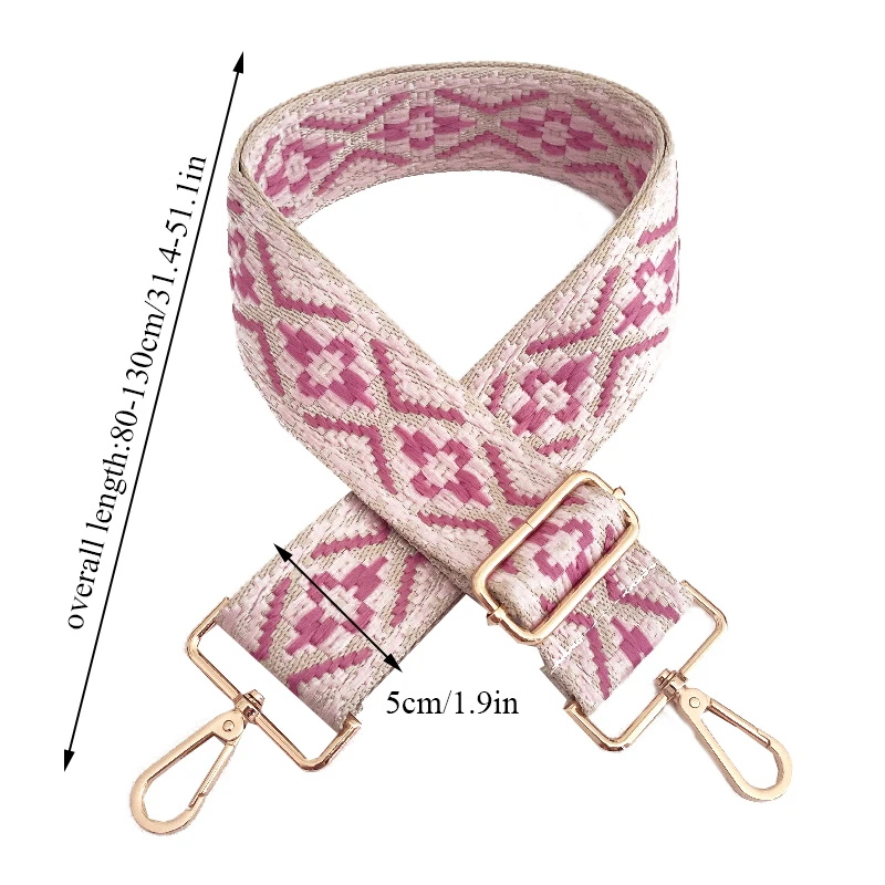 Color Ethnic Style Jacquard Wide Shoulder Strap Adjustable All-match Bag Straps All-match Colorful Straps New Bag Accessories