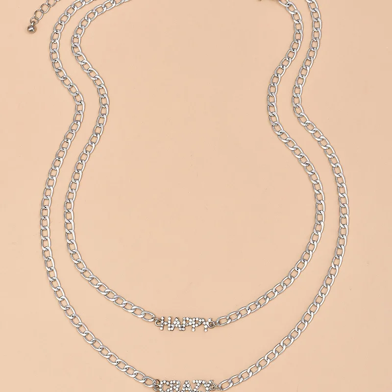 2 шт./комплект женское серебряное колье с надписью