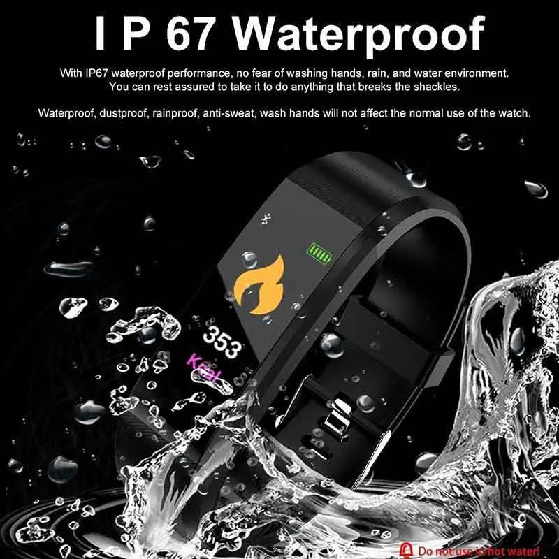 Умный Браслет ID115Plus с шагомером Bluetooth-браслет пульсометр часы фитнес-трекер умный