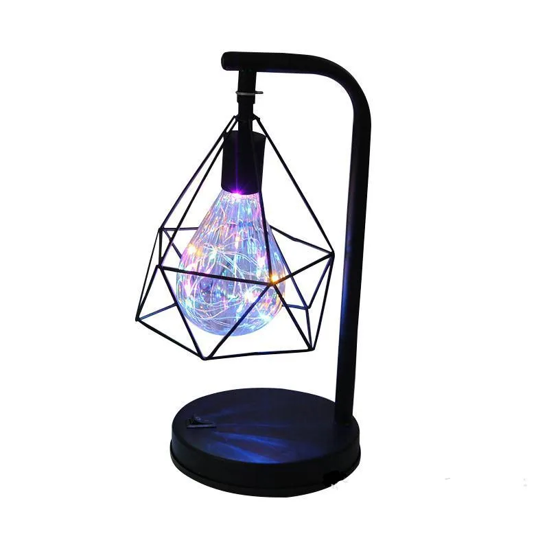 Скандинавская настольная ретро лампа из кованого железа прикроватный