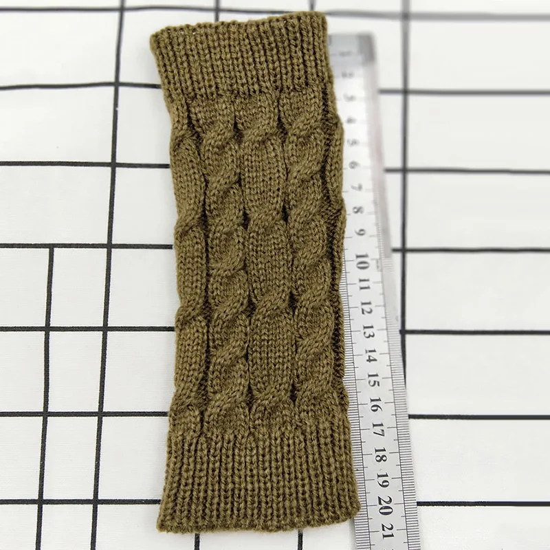 

Knitted Half Finger Gloves For Women Winter Warm Wool Knitting Arm Gloves Soft Warm Mittens New Winter Gloves Women Solid Gloves