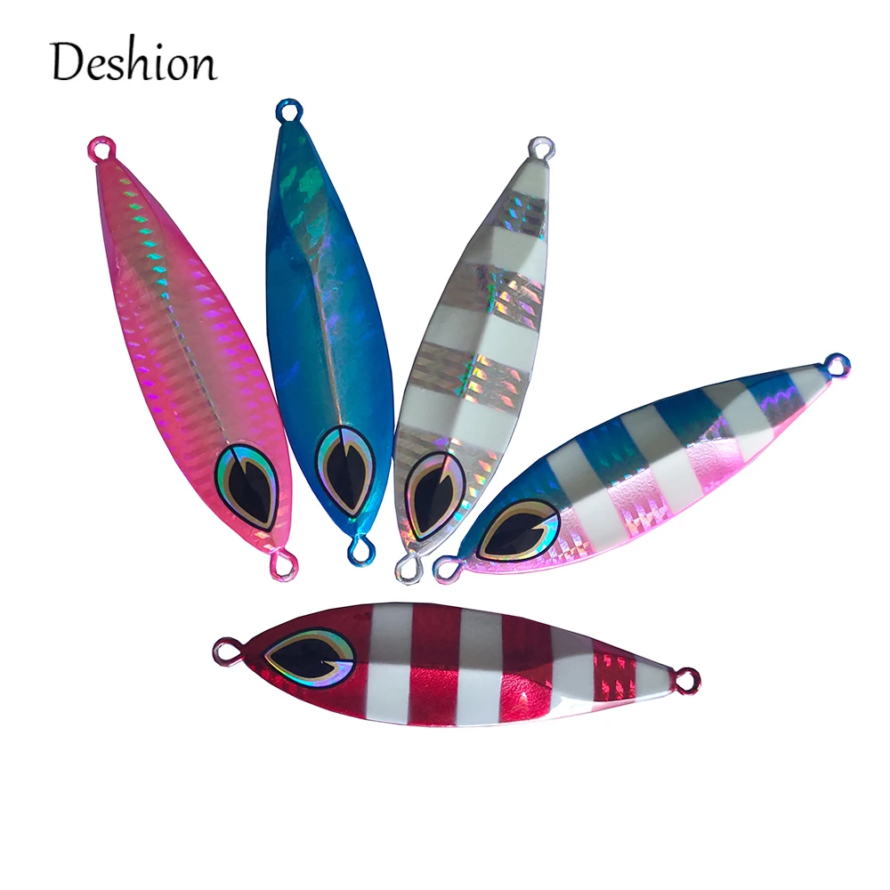 

Deshion Metal Jigging Lures Deep Sea Slow Jig Lures Fishing 40g 60g 80g 100g Glow Metal Jigs Peche