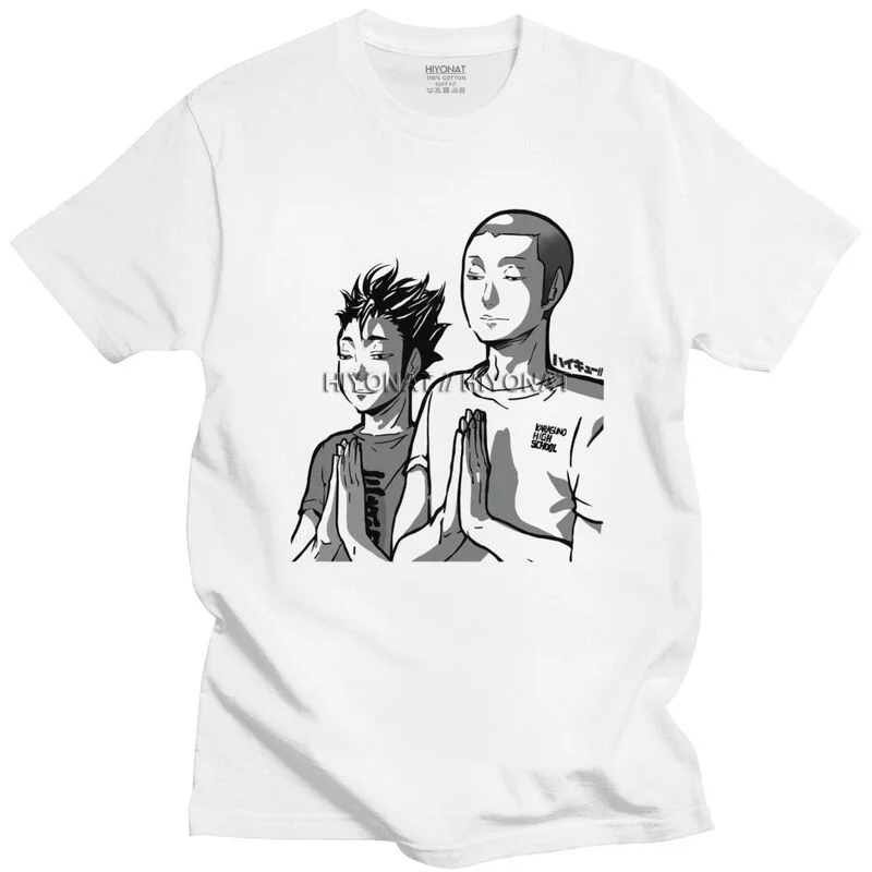 Футболка Haikyu мужская с коротким рукавом хлопок приталенная рисунком Аниме Манга