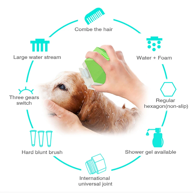 

Pet Dog Bath Brush for Cats Soft Silicone SPA Massage Comb Hair Removal Brush Shower Dog Cleaning Tool Grooming Pet Supplies