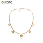 Женское Ожерелье-чокер Youvanic, чокер золотого цвета с бабочкой, массивное ожерелье, блестящие украшения подарок