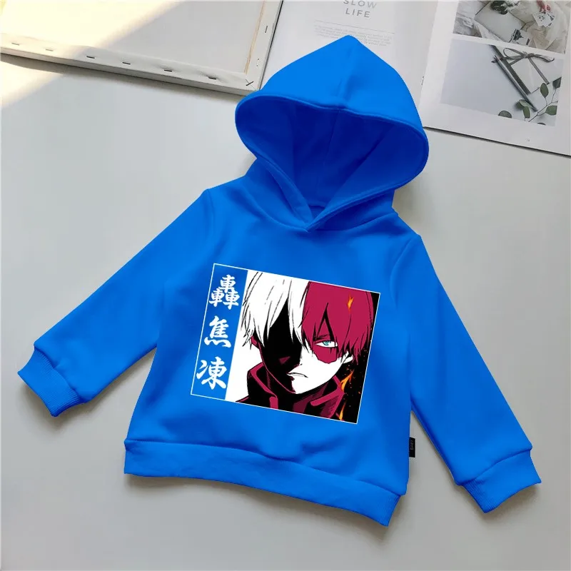 

2021 New Shoto Todoroki Coat Kids Boys Girls Clothes Hooded Anime My Hero Academia Hoodie Sweatshirt Tops Toddler Baby Clothing