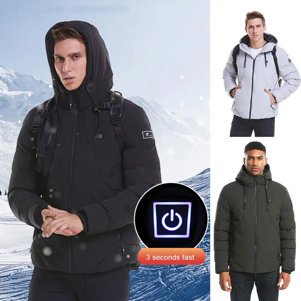 

Fashion Men Women Electric Heated Jacket Heating Waistcoat USB Thermal Warm Cloth Feather Hot Sale Plus Size Winter Jacket