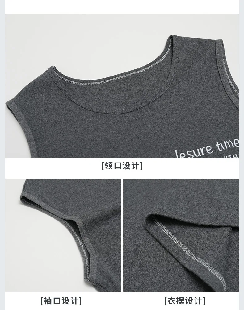 

Summer Men's Cotton Pajamas Vest Shorts Thin Home Service Suits Simple Casual Sports Can Be Worn Outside Europe America