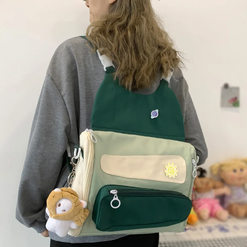 

Kajie Waterproof Nylon Women Backpack Female Multi-pocket Travel Bag Multi-function Small Schoolbag For Teenage Girls Mochila