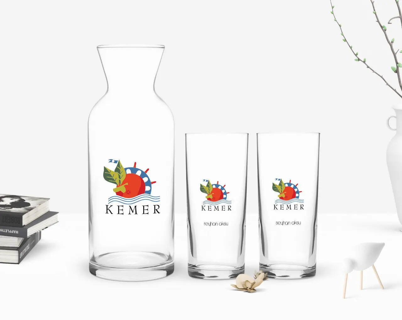 

Персонализированные Цветные принты с дизайнерским поясом на туристический двойной Arrack чашки и графин подарок Seti-1