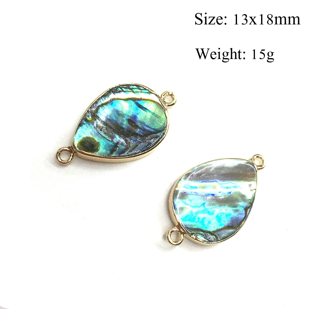 

Vintage Colorful Double Hole Connector Pendants Natural Abalone Shell Pendant Charms For Jewelry Making Bracelet DIY Necklace