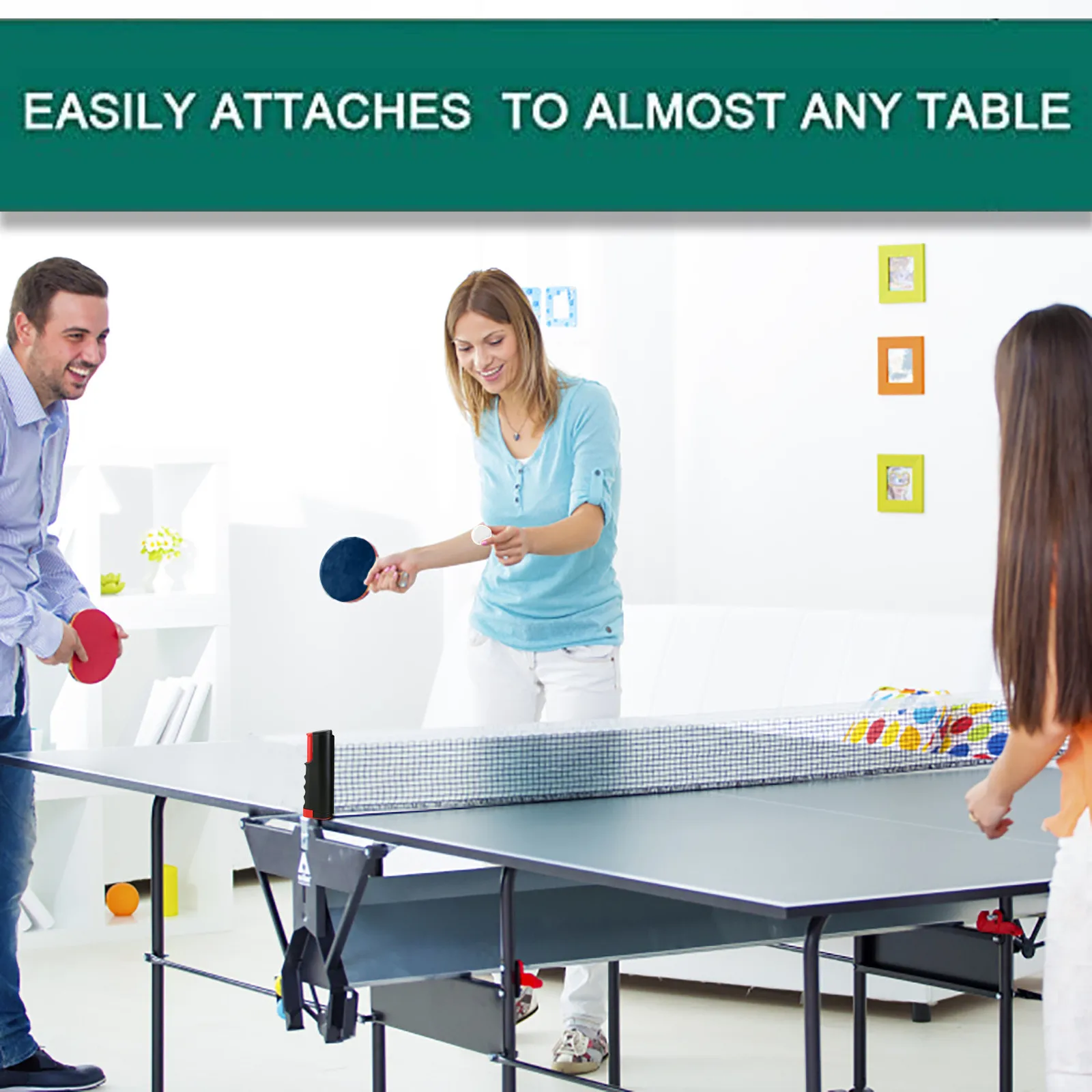 

Table Tennis Net Portable Anywhere Retractable Ping Pong Post Net Rack For Any Table 1 Set Of Table Tennis Rackets Ping Pong
