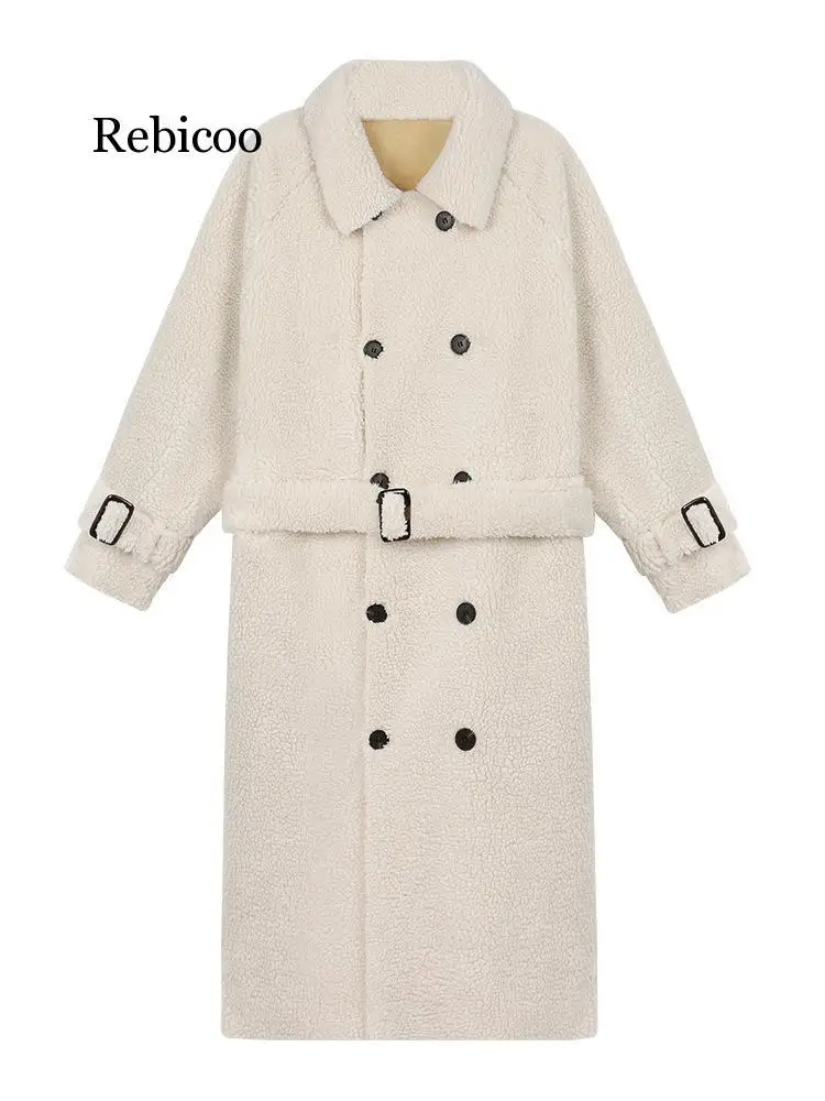 

Sheep Sheared Coat Female Fashion New Winter Long Paragraph Over The Knee Fur One Fur Coat Female Lamb Fur Faux Fur