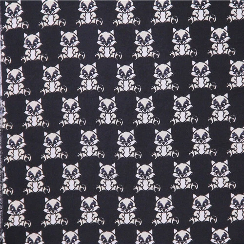 Маленький принт енота 100% чистый шелк крепдешин ткань животный дизайн SCDC798 | Дом и