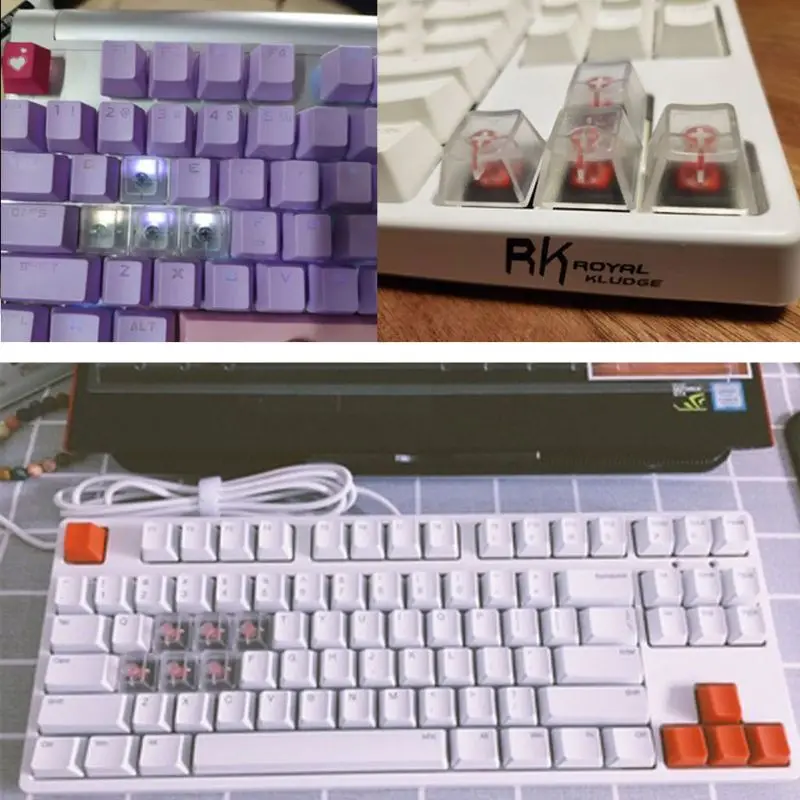 

10Pcs Transparent ABS Keycaps Mechanical keyboard Keycaps Matte Backlit Keycaps For Cherry Gateron Switch Mechanical Keyboard