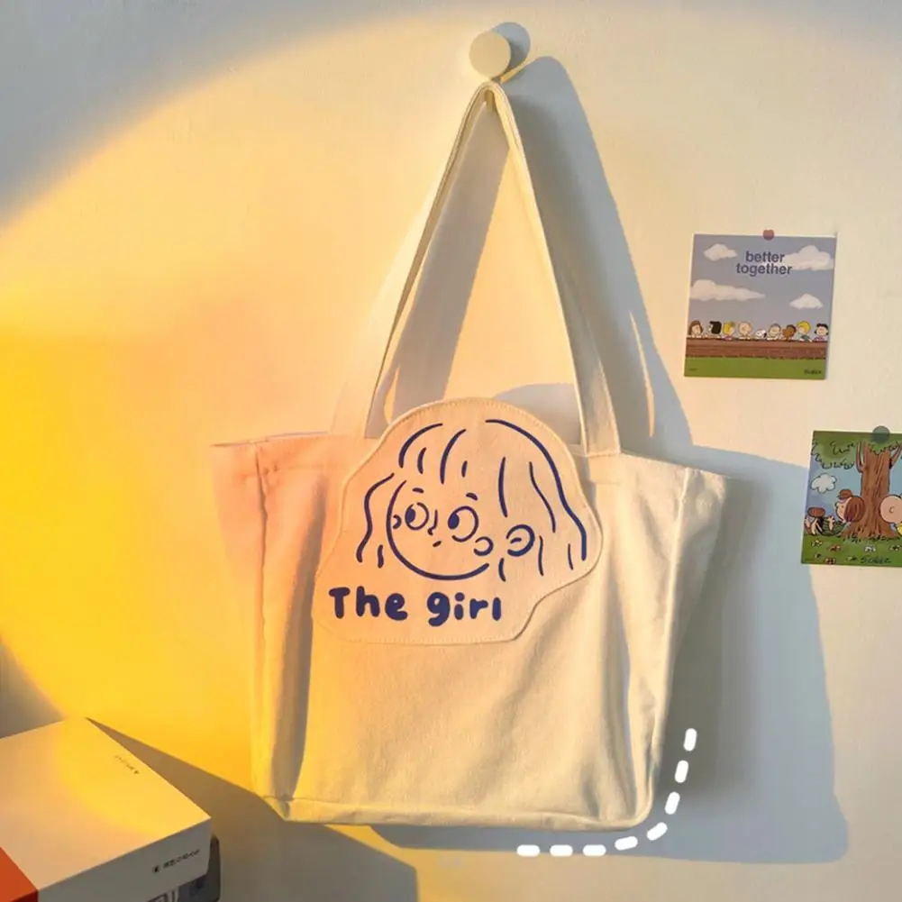 

Сумка-шоппер Женская холщовая, с принтом, универсальная