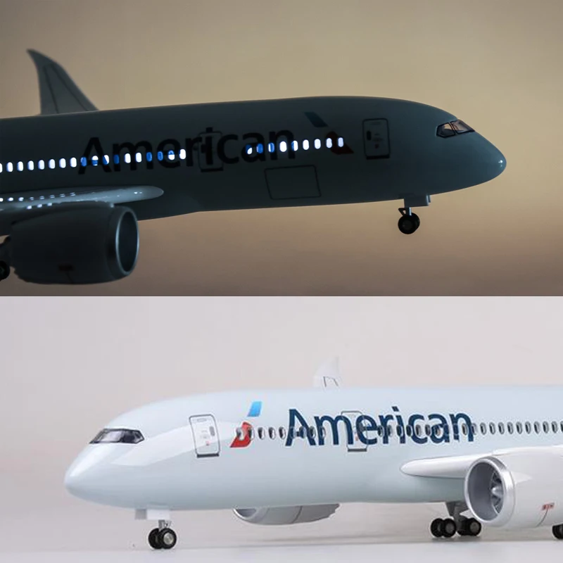 1/130 весы 47 см самолет Airbus B787 модель Американских авиалиний светодиодный