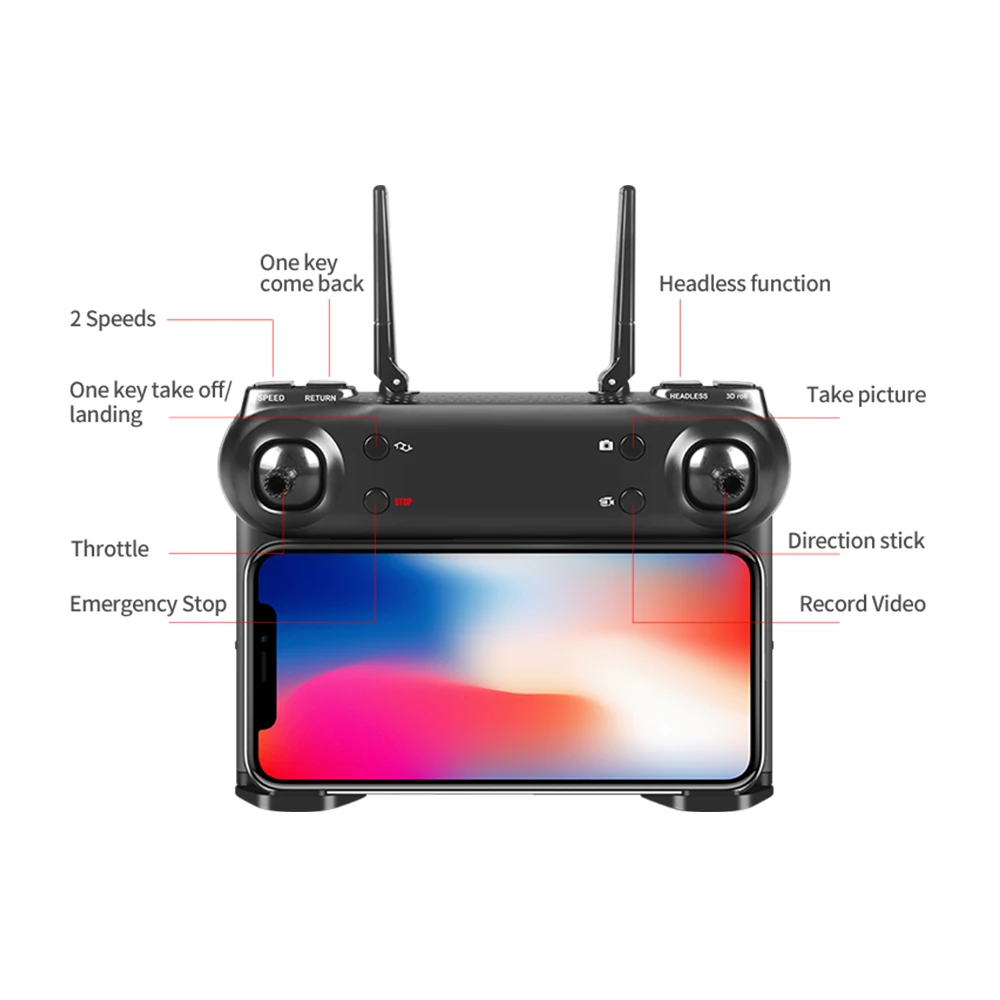 Квадрокоптер складной с двойной камерой 2 46G HD 1080p 4K Wi Fi|Радиоуправляемые