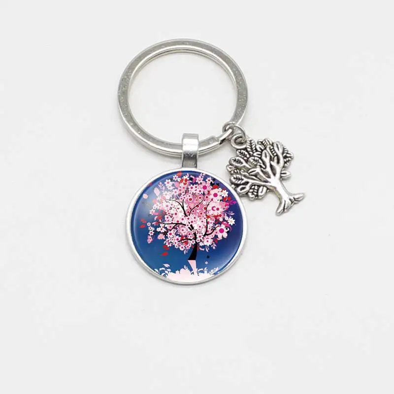 Гламурная Мода ретро Древо Жизни Стекло Подвеска DIY Шарм металлический брелок