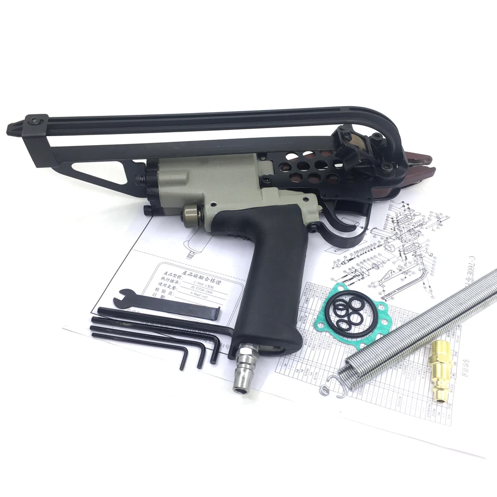 WILIN Пневматический инструмент для закрепления C-кольцами 16GA Gauge Air с диаметром закрытия 2-3,2 мм, плоскогубцы для свиней C-760E, степлер для заборов из проволоки.