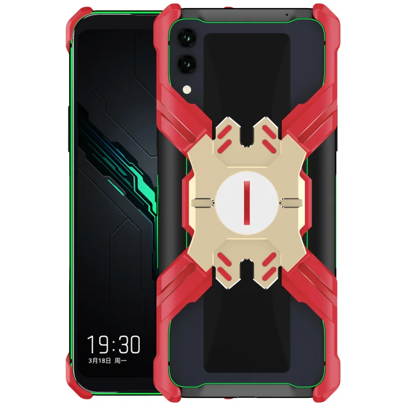 Герой Marvel элементы Алюминиевый металлический бампер чехол для Xiaomi Black Shark 2/Helo тонкий жесткий защитный бампер для телефона - Цвет: Red Gold