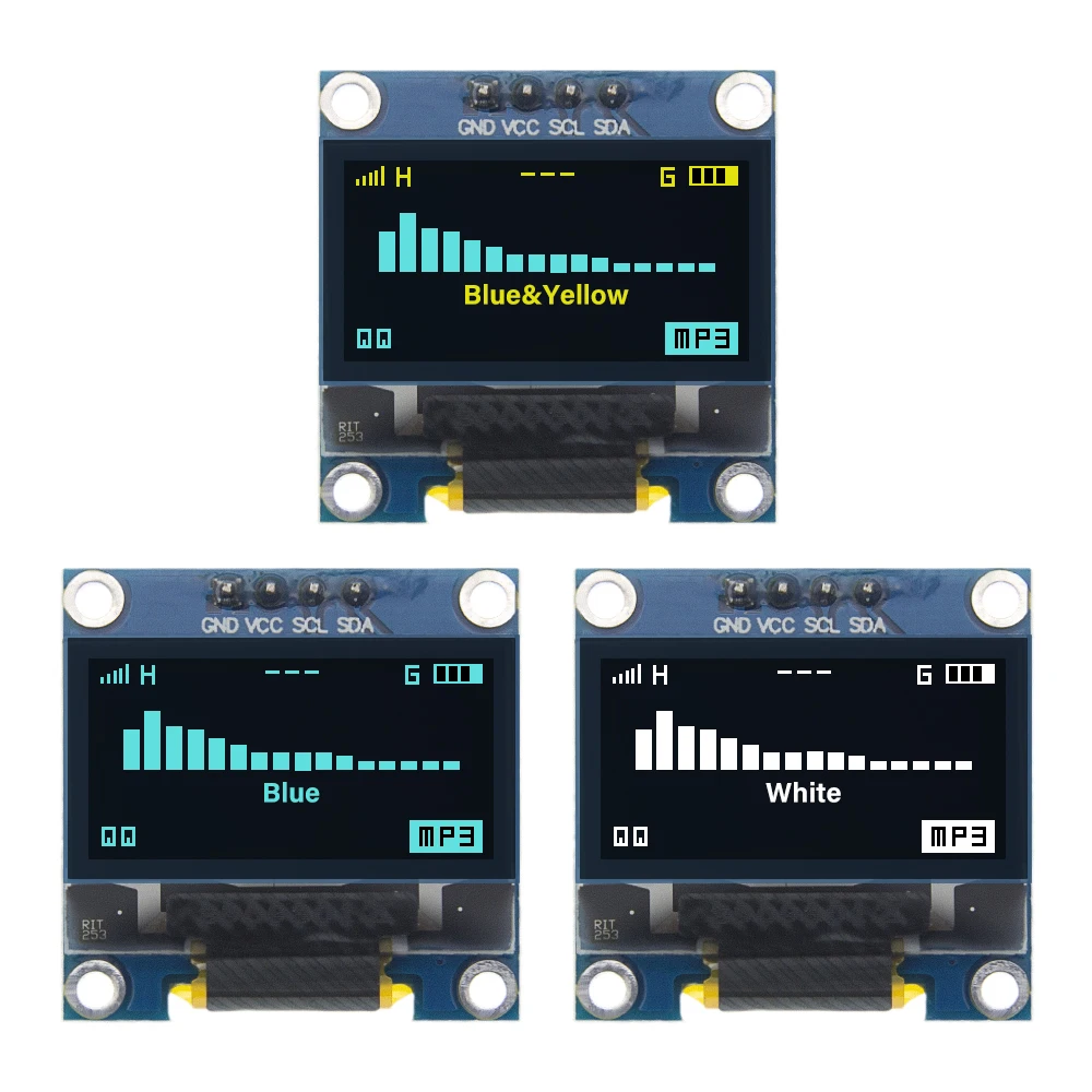 4pin 0,9" белый/синий/желтый синий 0,96 дюймов OLED 128X64 OLED дисплей модуль 0,96" IIC IEC связь для arduino