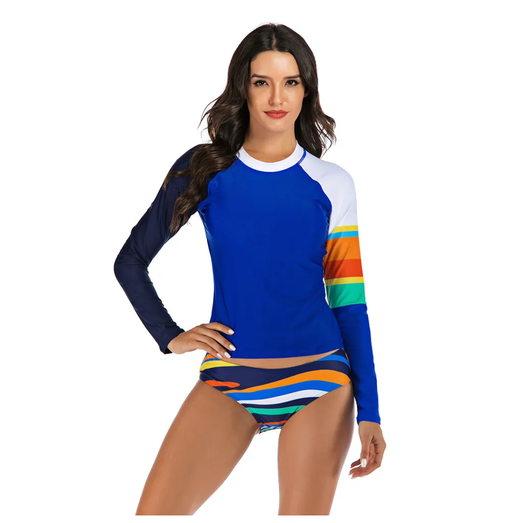 Женский костюм для серфинга SAGACE купальный с длинным рукавом и принтом в полоску