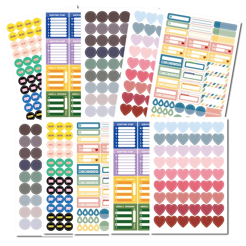 

Planner Stickers DIY Weekly Decoration Scrapbooking Material Stationery Diary Bullet Journal Accessories Stickers