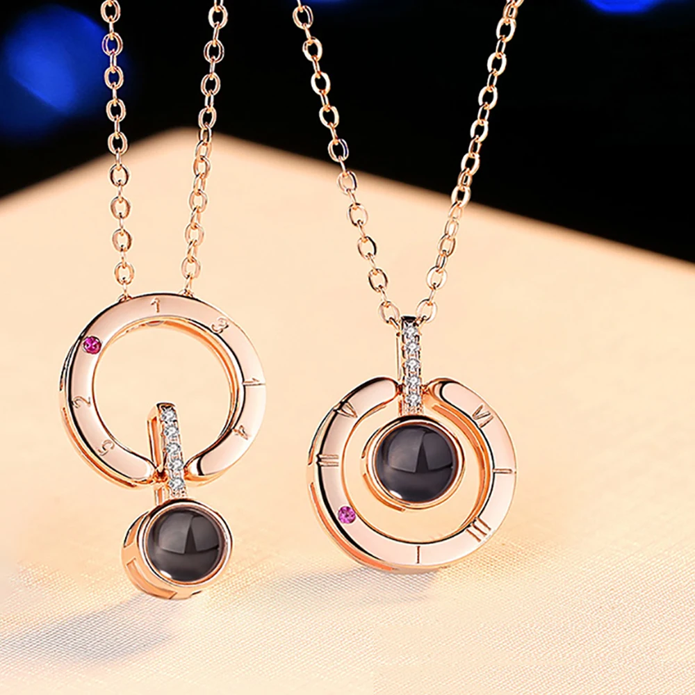 Подарок на День Св. Валентина 100 языках с надписью Я люблю тебя ожерелье