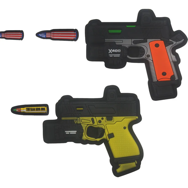 X400 ПВХ пистолет нашивка в виде оружия Тактический наклейка на рюкзак патч с