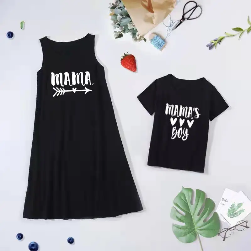 

Valentine's Day Mama Boys Matching T-shirts Mother Daughter/Son Dresses Family Set Mom Mum Baby Mommy and Me Cotton Clothes
