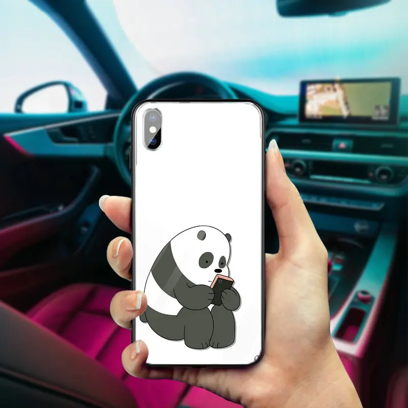 Забавные мультяшные панды любовь сердце для iPhone X XR XS 11 Pro Max 10 7 5 детской SE 6 6S 8 Plus