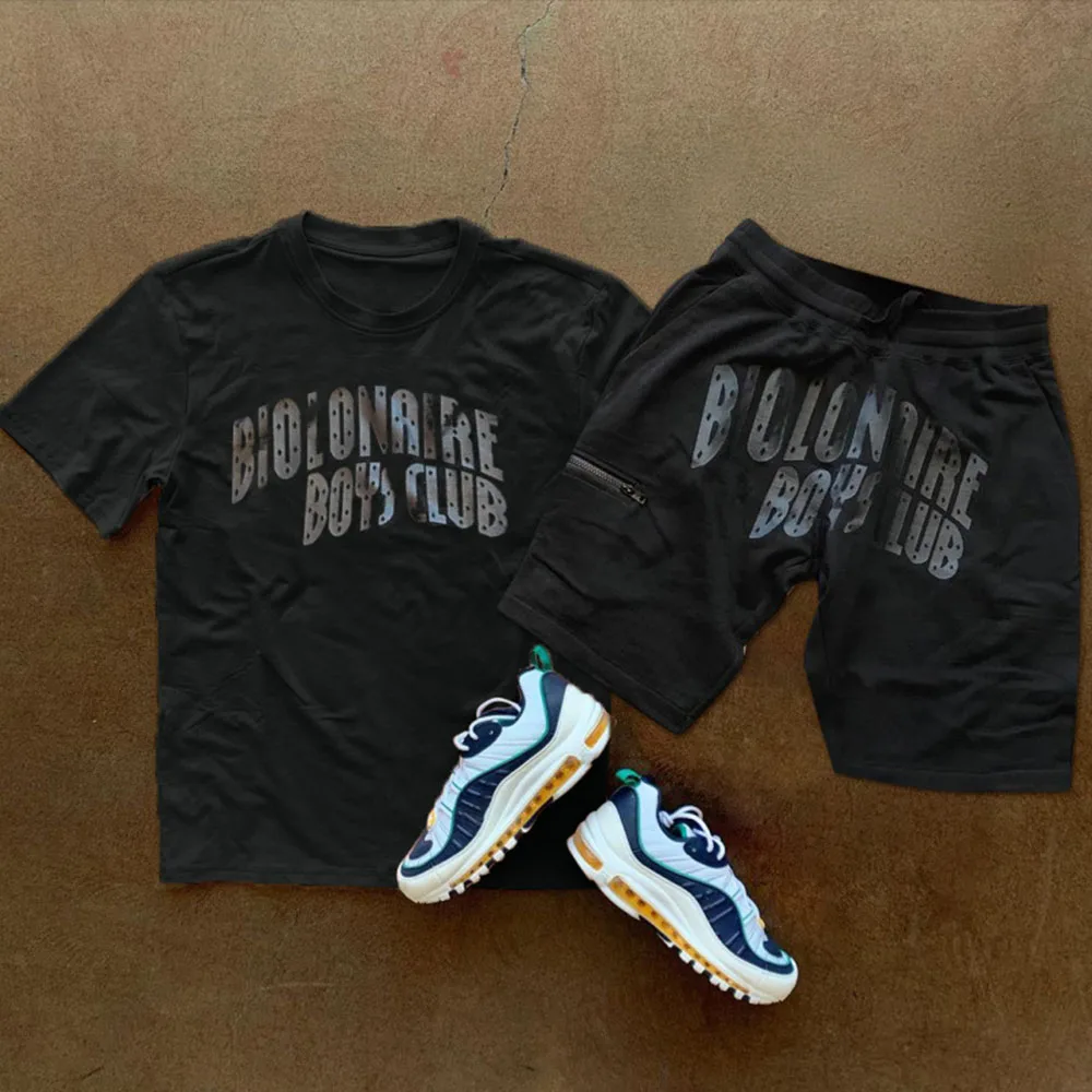 

Western Style Outfit 2021 Summer Loose Casual Hipster Simple Popular Letter Printing Elastic Waist Round Neck Summer