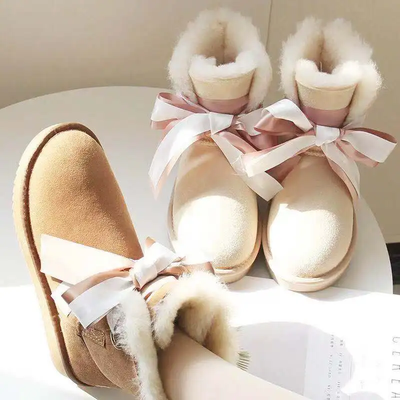 Сапоги из 2019 натуральной овчины женские зимние сапоги 100% шерсти 4 цвета