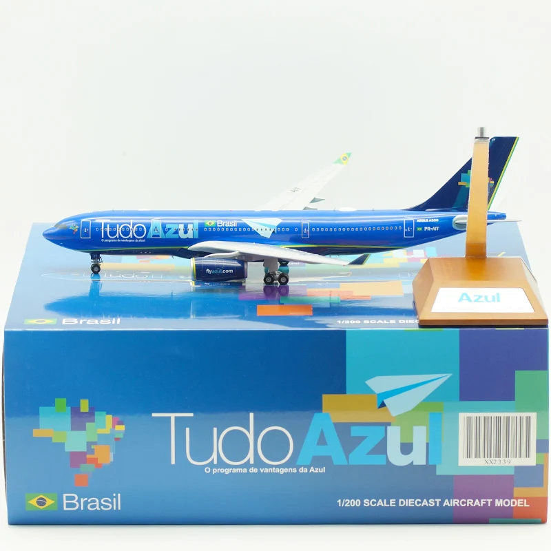 

Diecast 1/200 Scale A330-200 PR-AIT Brazil Tudo Azul Airlines Plane Model Alloy with Lading Gear Collection Airplanes Toy