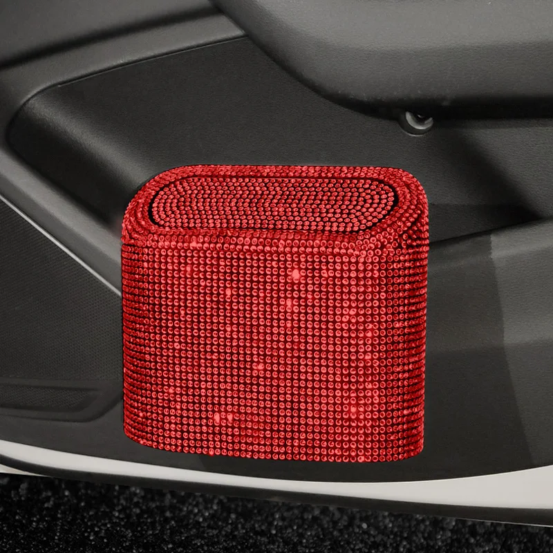 

Car Accessories Car with Diamond-Studded Trash Can Storage Bins Car Storage Box Bag Hanging Type Special Creative Car Cute