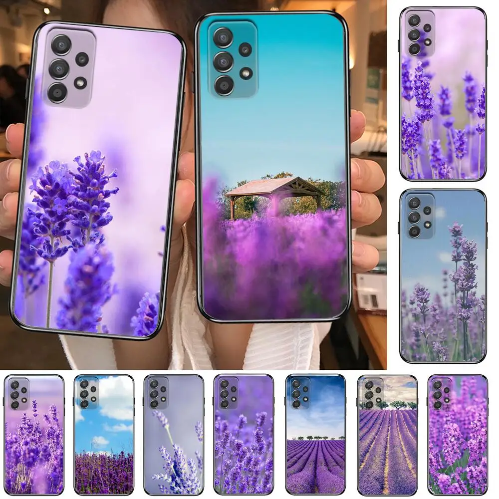 

Lavender purple beautiful Phone Case Hull For Samsung Galaxy A70 A50 A51 A71 A52 A40 A30 A31 A90 A20E 5G S Black Shell Art Cell