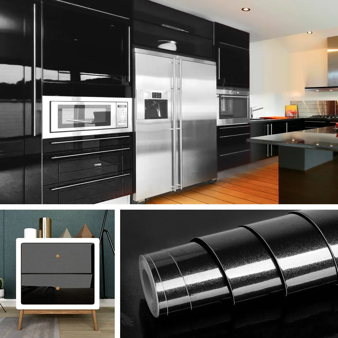 

Renovation Waterproof DIY Self-Adhensive Wall Sticker PVC Wallpapers Kitchen Cupboard Desktop Home Decorative Sticky Paper Decal