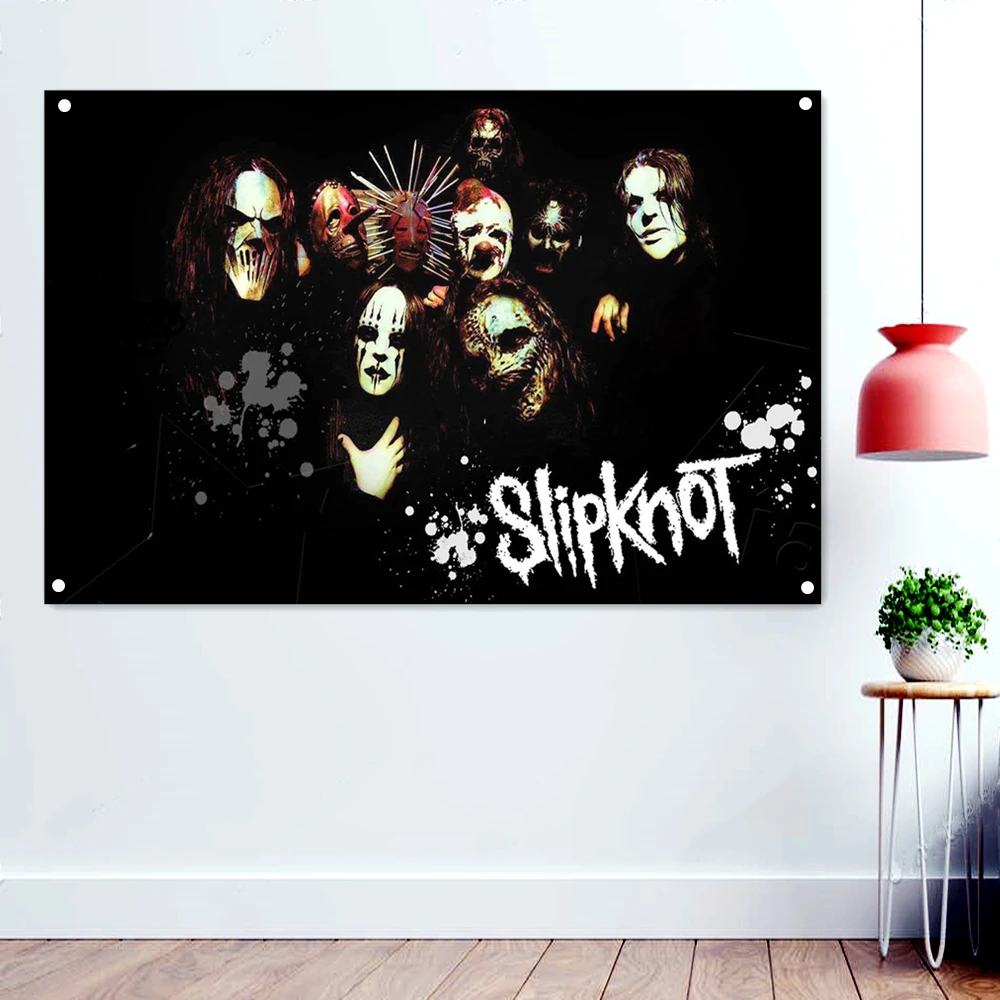 

Zombie Death Metal Artist Flags Vintage Decorative Banners Bloody Horror Art Skull Tapestry Rock Band Poster Wall Hanging Cloth