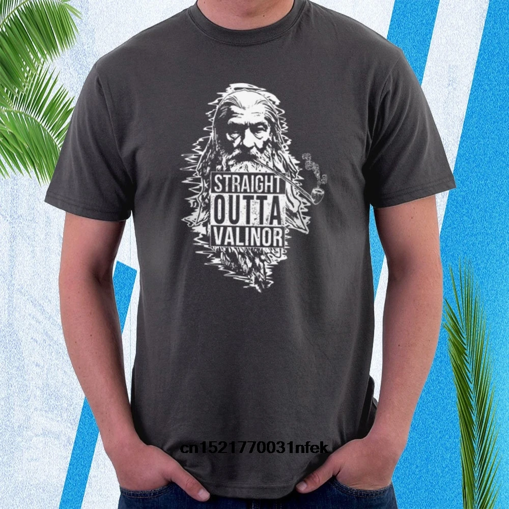 Мужская футболка прямая из Валинора Гэндальф курительный Властелин колец s
