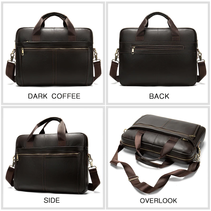 WESTAL Men's Briefcase/Genuine Leather Messenger Bag Men Leather/Business Laptop Office Bags for Men Briefcases Men's Bags