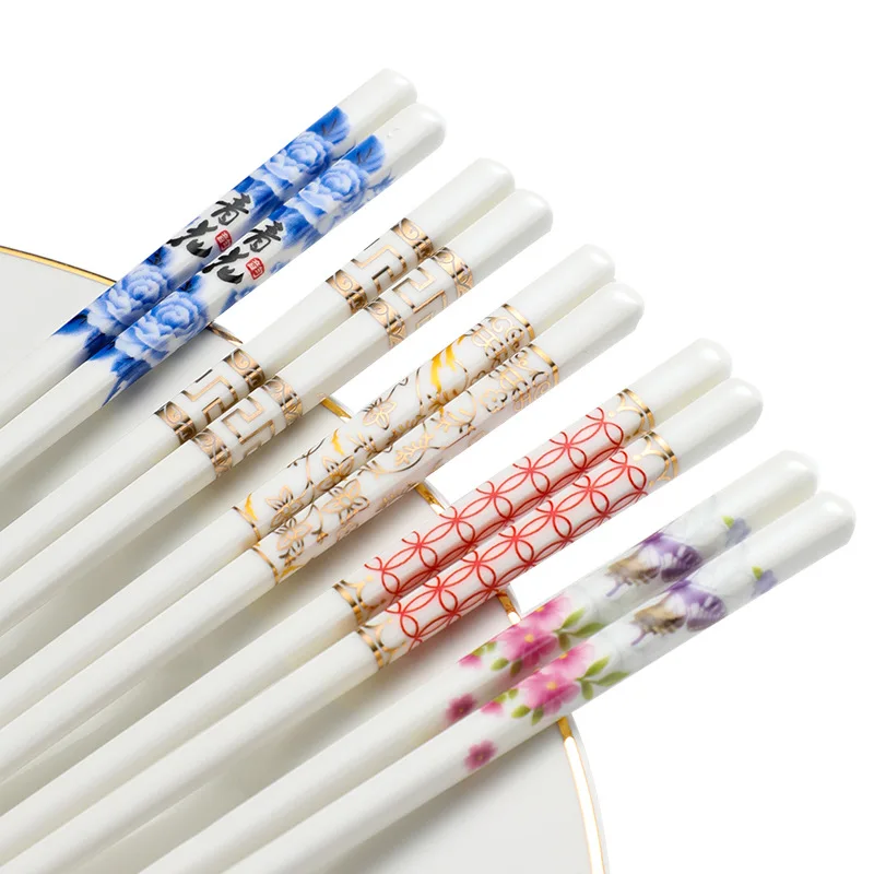 

Chinese Elements Ceramic Chopsticks Easy To Clean High Temperature Resistant Non-Slip Over Thirty Styles Ceramic Gift Chopsticks