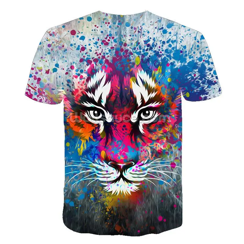 

2021 casual hip-hop 3D printing animal/anime sleeve round neck T-shirt 3D pattern hip-hop personality T-shirt for men and women