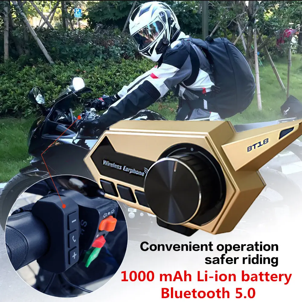 Bluetooth 5 0 гарнитура для шлема беспроводная стерео наушники мотоцикла Hifi с