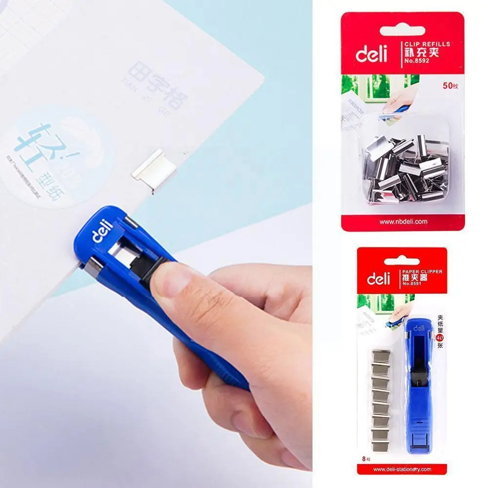 

Mini Metal Paper Cliper Blue Clip Refills Large Capacity Paperless Folder Supplies Office Binding Paper Clip S7t5 School Ma F6w6