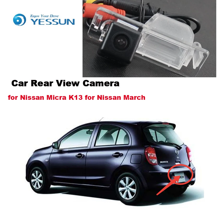 

YESSUN Автомобильная камера заднего вида для Nissan Micra K13 2010 ~ 2014 для Nissan March 2011 ~ 2015 HD CCD подсветка номерного знака камера + камера